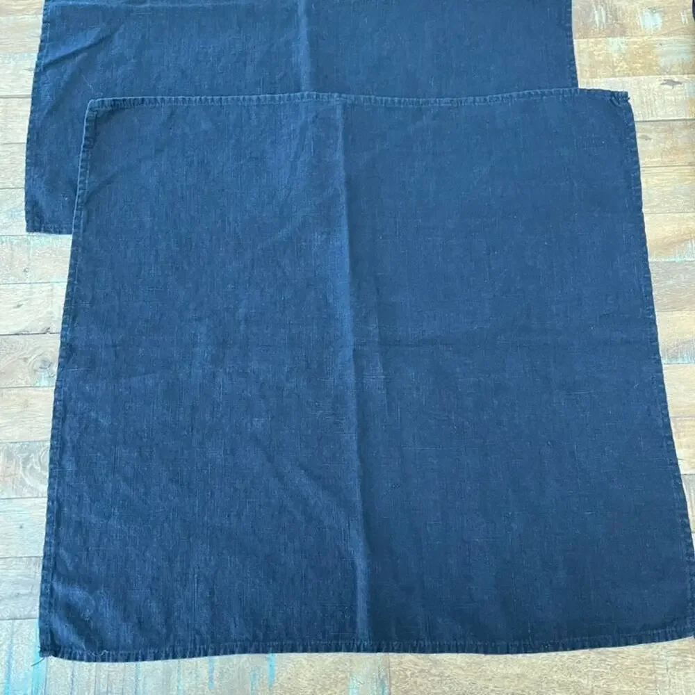 Black Linen Napkins Set of 4 19